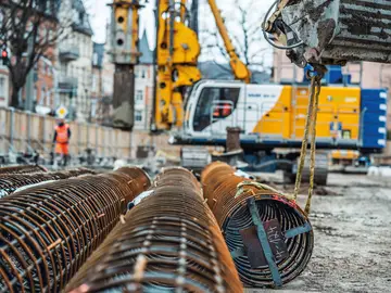 Construction site in Jena - geothermal acitivation of foundation elements